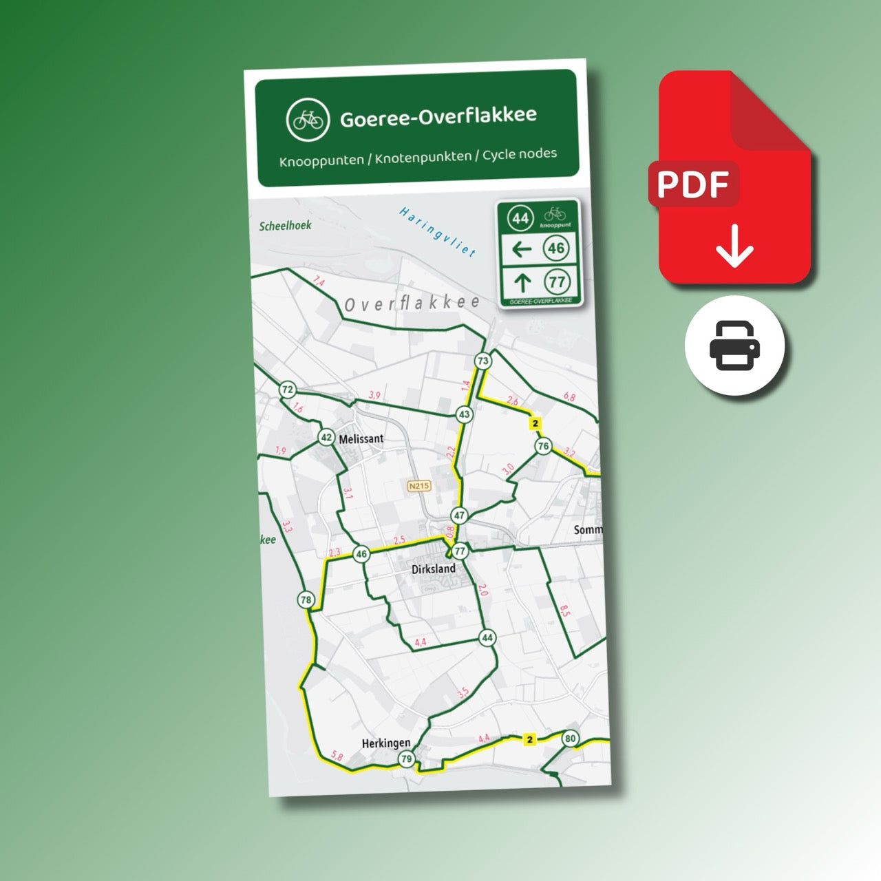 Fietskaart Goeree-Overflakkee - Fietsroutenetwerk met knooppunten (PDF)