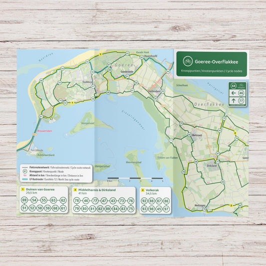 Fietskaart Goeree-Overflakkee - Fietsroutenetwerk met knooppunten