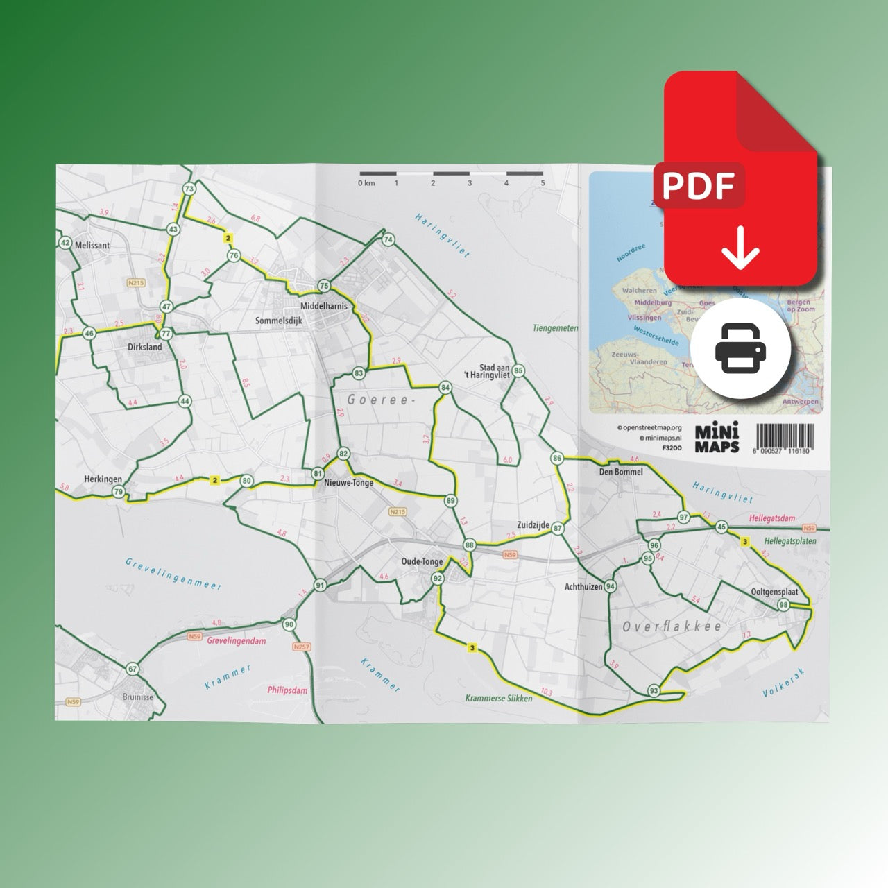 Fietskaart Goeree-Overflakkee - Fietsroutenetwerk met knooppunten (PDF)