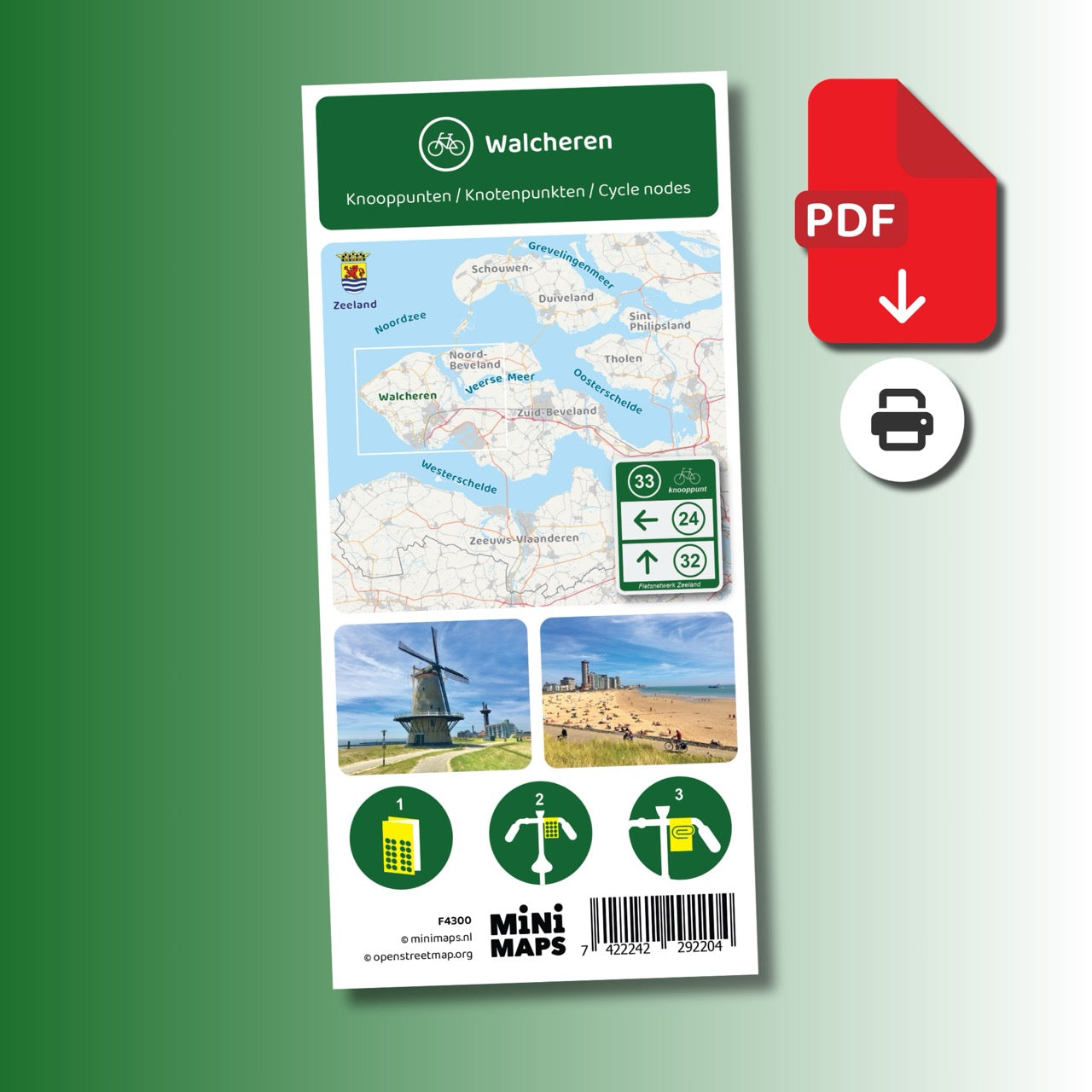 Fietskaart Walcheren - Fietsroutenetwerk met knooppunten (PDF)