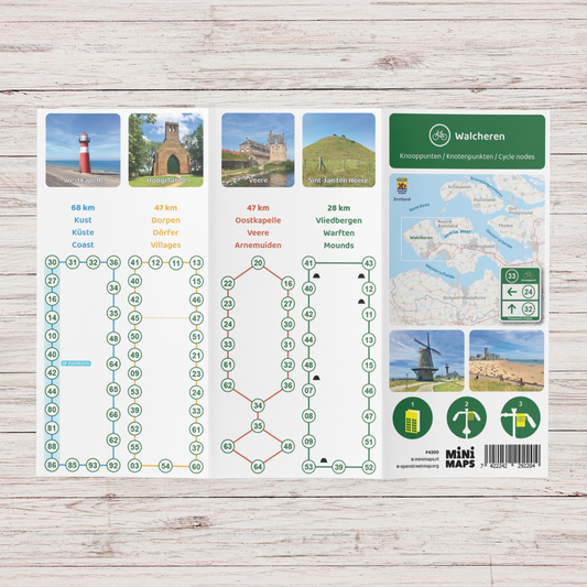 Fietskaart Walcheren - Fietsroutenetwerk met knooppunten