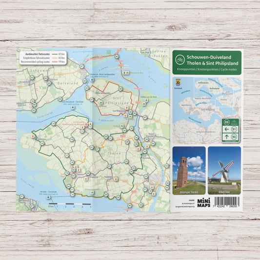 Fietskaart Schouwen-Duiveland, Tholen & Sint Philipsland - Fietsroutenetwerk met knooppunten