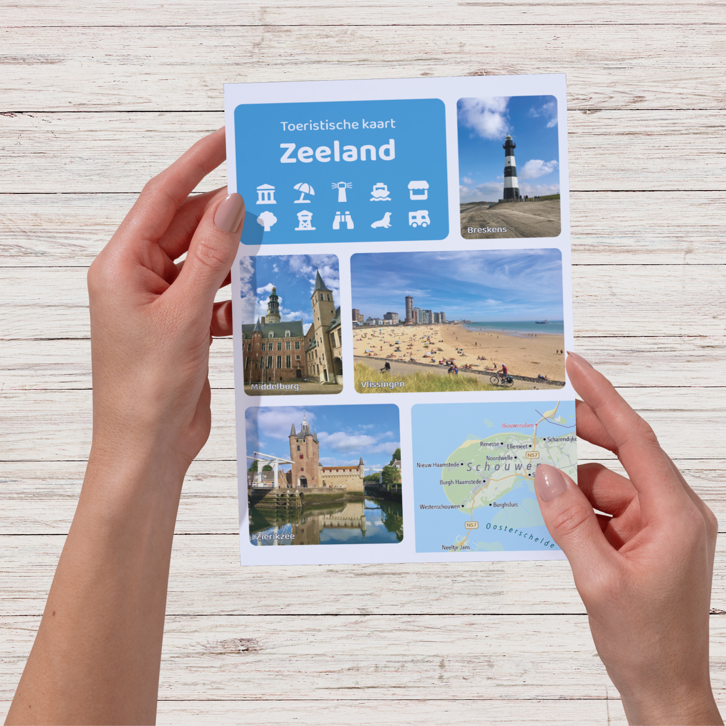 Toeristische kaart Zeeland