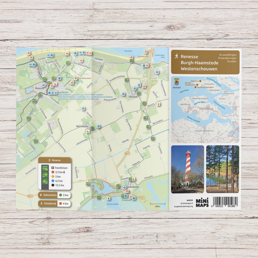 Wandelkaart Renesse, Burgh-Haamstede & Westenschouwen - Wandelroutenetwerk met knooppunten en 16 wandelroutes