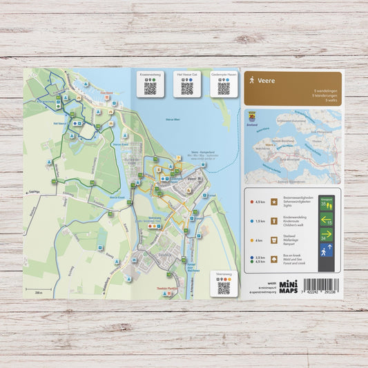 Wandelkaart Veere - Stadswandeling en wandelroutenetwerk met knooppunten