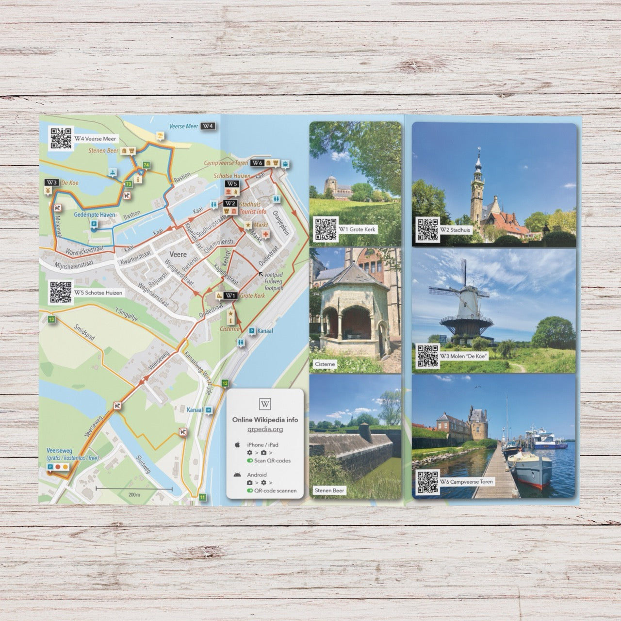 Wandelkaart Veere - Stadswandeling en wandelroutenetwerk met knooppunten