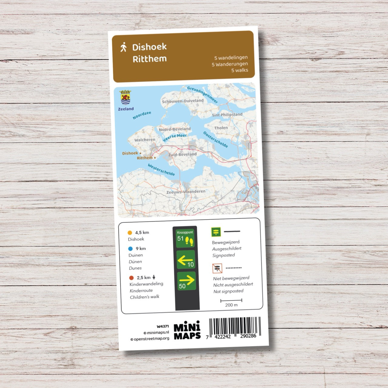 Wandelkaart Dishoek & Ritthem - Wandelroutenetwerk met knooppunten en 5 wandelroutes