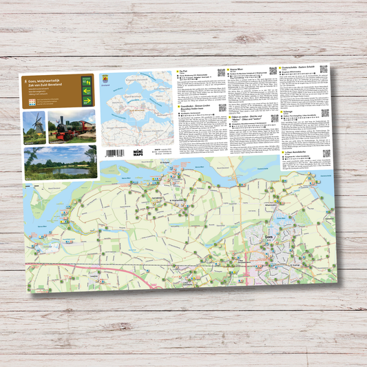 Wandelkaart Goes, Wolphaartsdijk & Zak van Zuid-Beveland - Wandelroutenetwerk met knooppunten en wandelroutes - Groot formaat